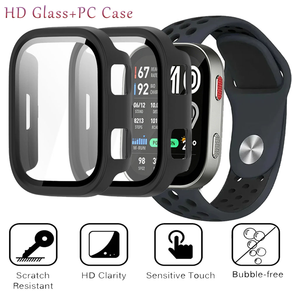 HD Glass+Hard PC Case for Amaz - Amazfit Smartwatch Accessories recension och pris